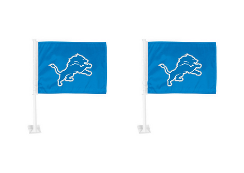 NFL - Detroit Lions  Set Of 2 Car Flags ( Each 11