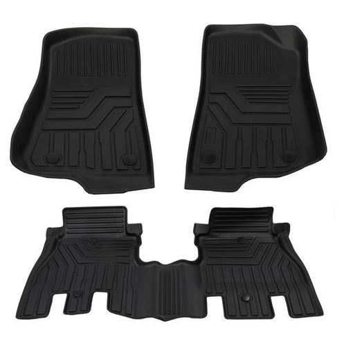 Floor Mats For 2014-2018 Jeep Wrangler / JK Unlimited Liners All Weather 3pc Set - Team Auto Mats
