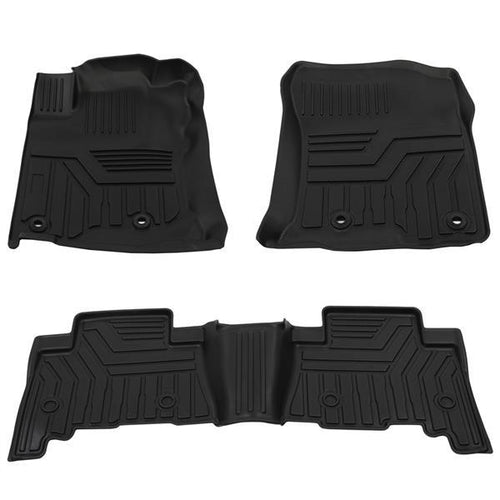 Floor Mats Compatible for 2013-2020 Toyota 4Runner, 2014-2020 Lexus GX460 All Weather Protector Mat Accessories Front Rear 2 Row Seat TPE Slush Liner Black - Team Auto Mats