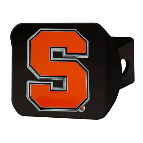 Syracuse Orange Color Hitch Cover - Black 3.4