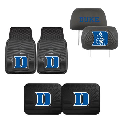 Duke Blue Devils 4pc Car Mats,Headrest Covers & Car Accessories - Team Auto Mats