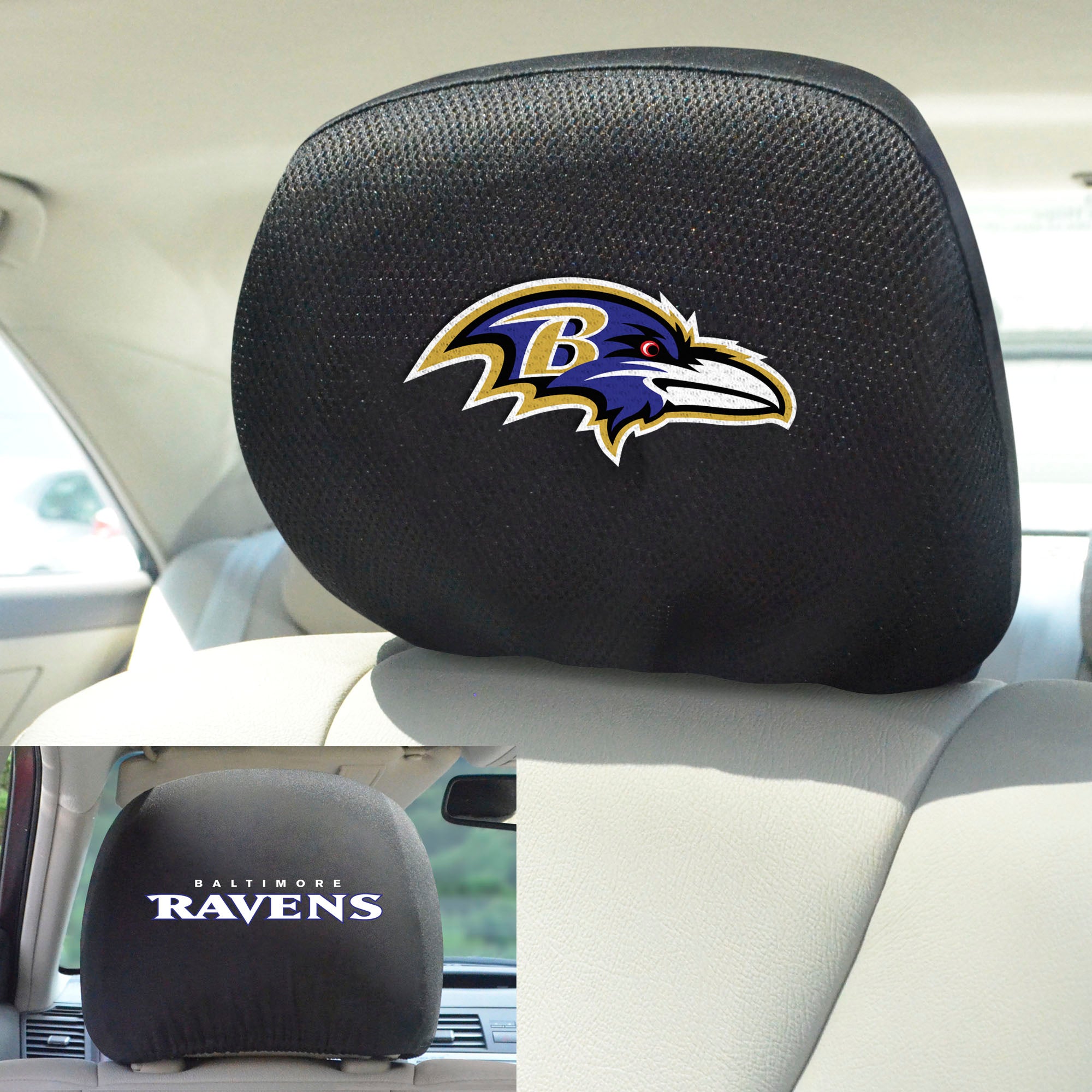 NFL - Baltimore Ravens  Set of 2 Head Rest Covers 10