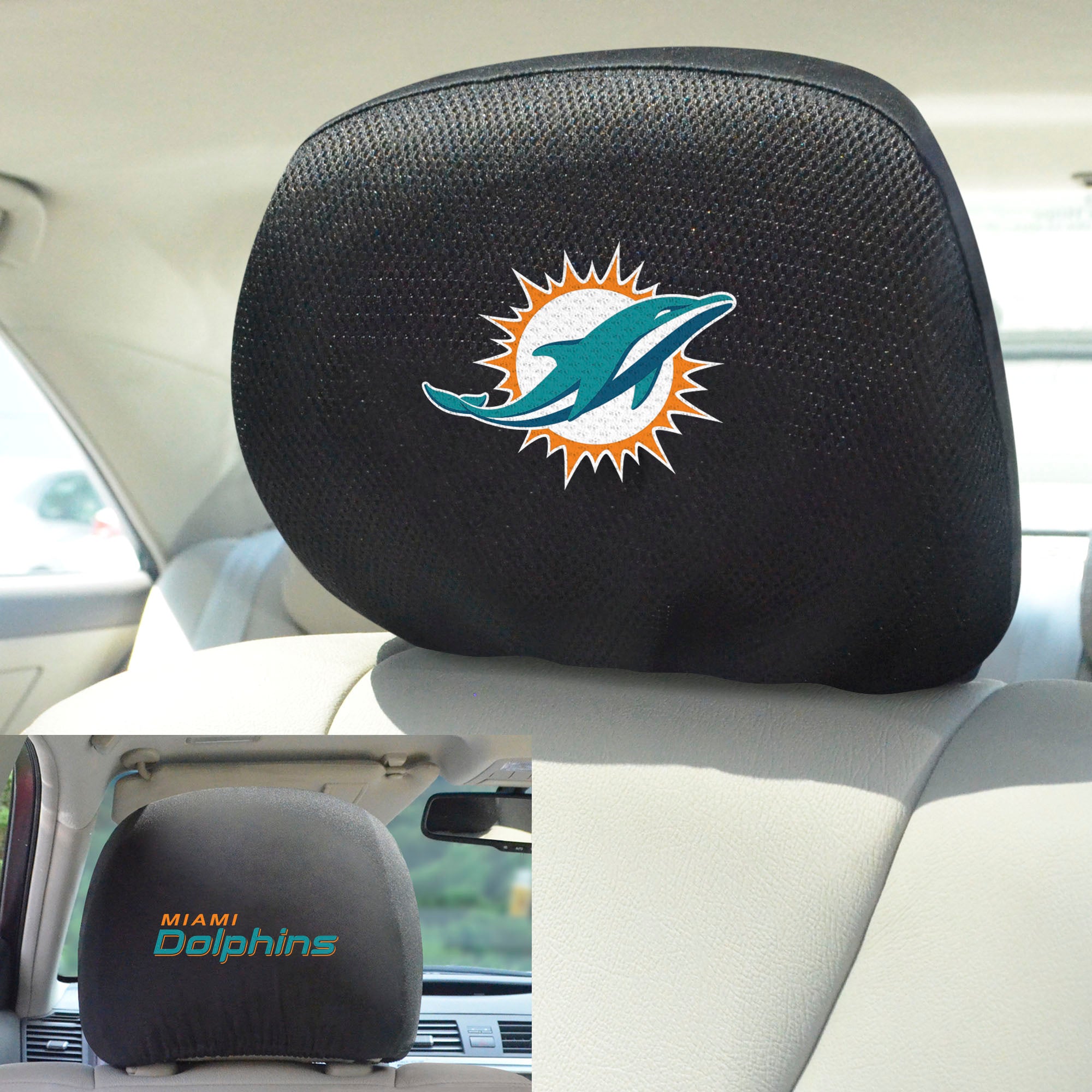 NFL - Miami Dolphins  Set of 2 Head Rest Covers 10