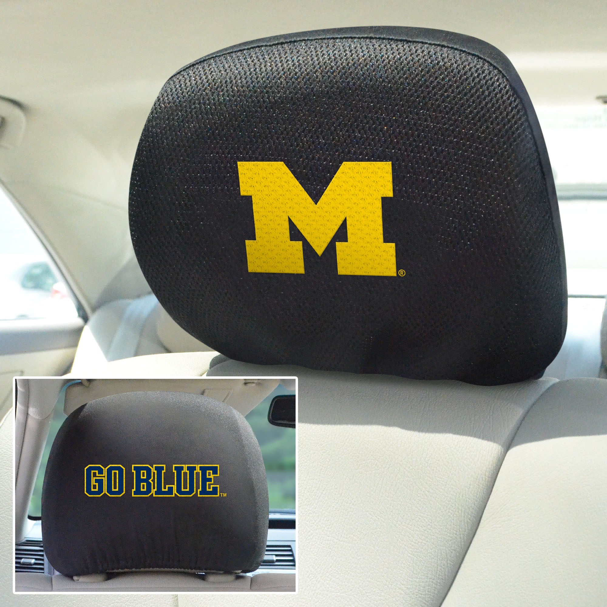 University of Michigan Set of 2 Headrest Covers