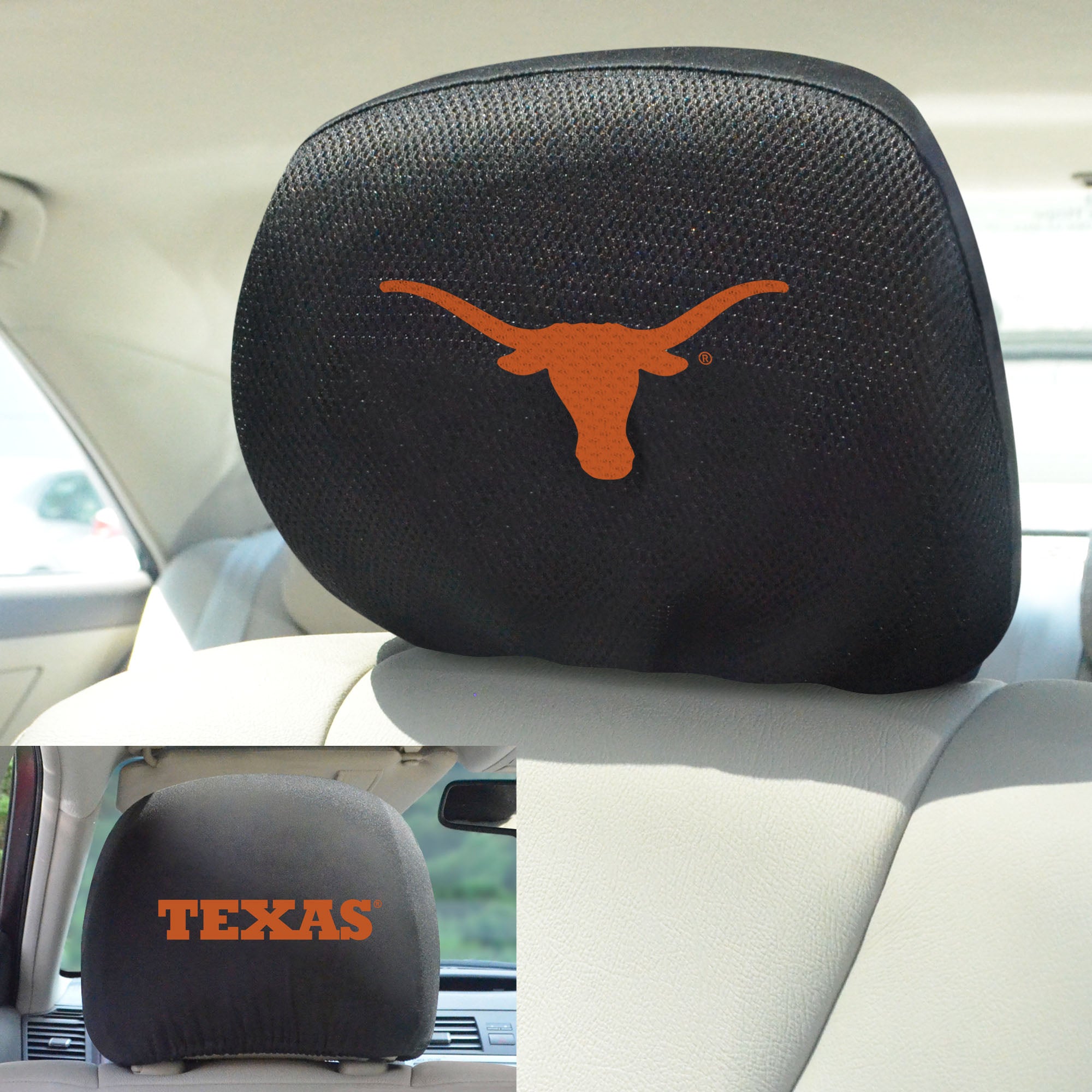 University of Texas Set of 2 Headrest Covers