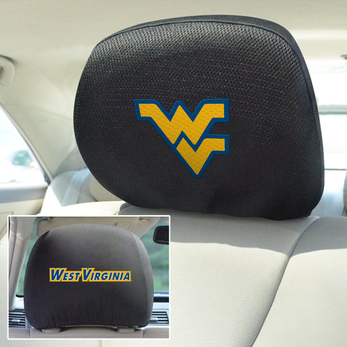 West Virginia University Set of 2 Headrest Covers - Team Auto Mats