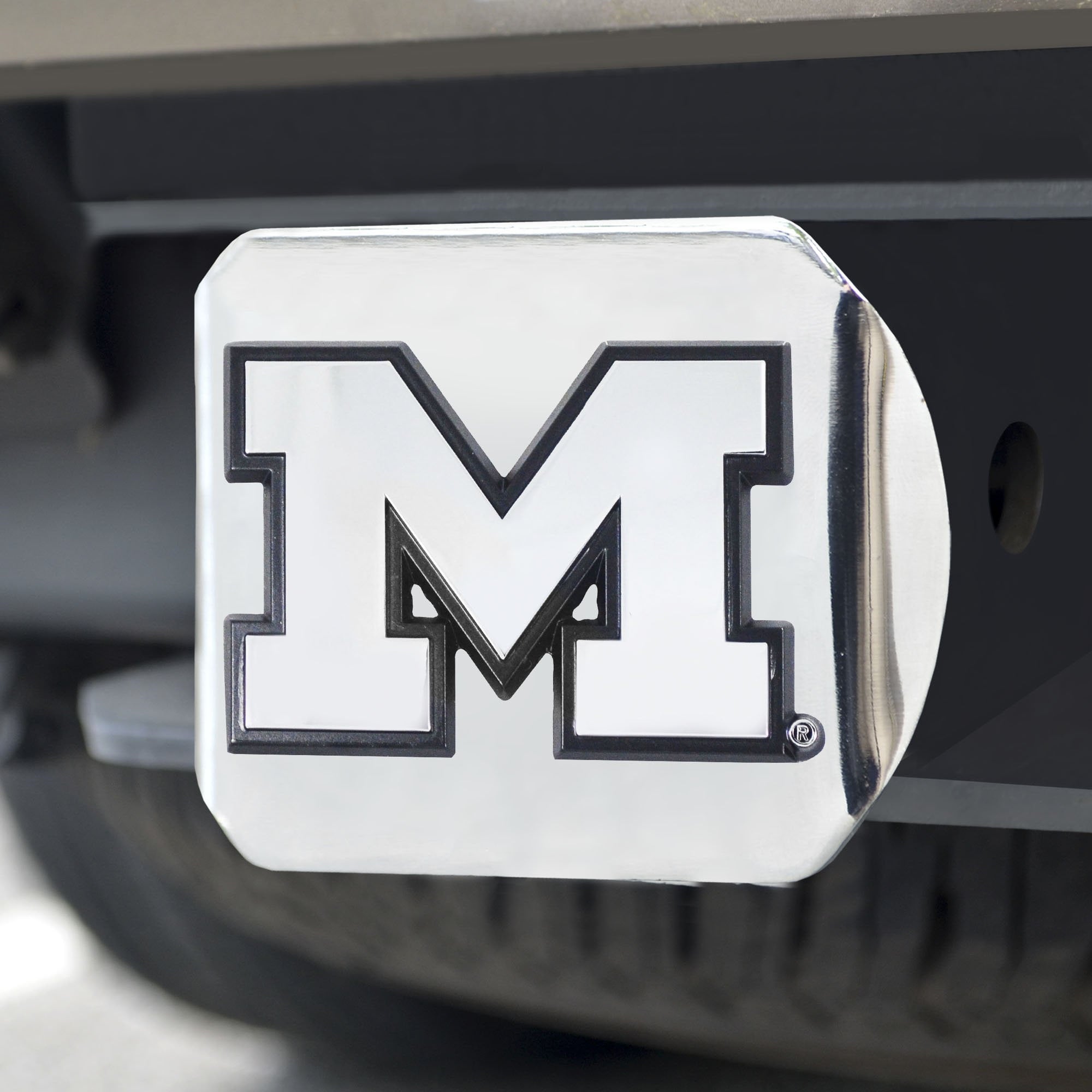 Michigan Wolverines Chrome Hitch Cover 3.4