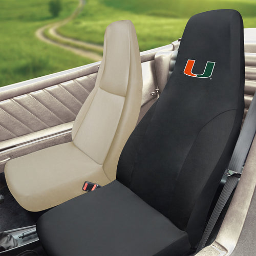 University of Miami Set of 2 Car Seat Covers - Team Auto Mats