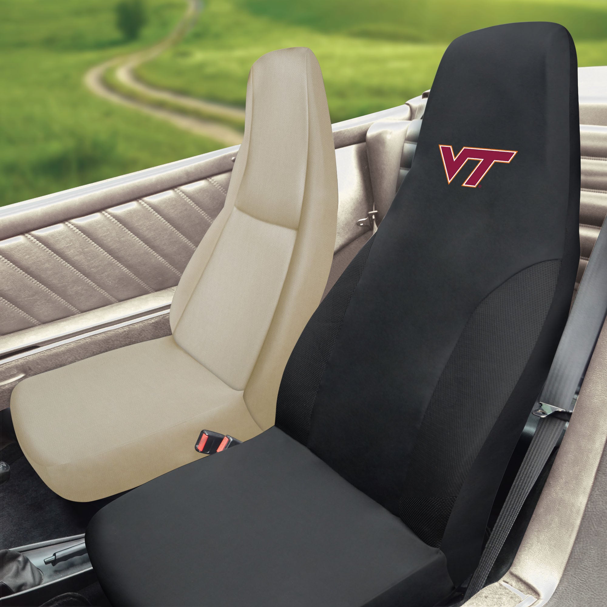 Virginia Tech Set of 2 Car Seat Covers