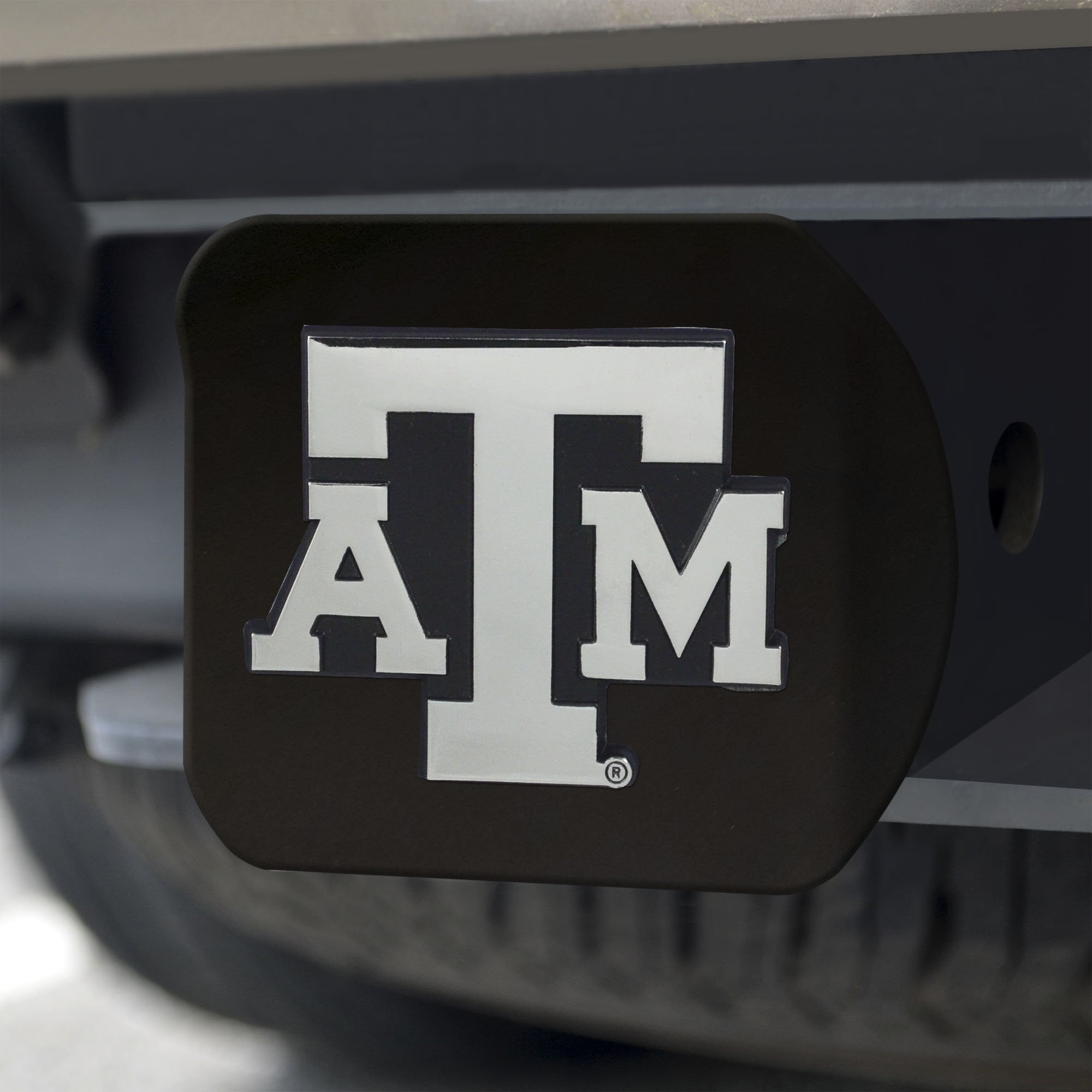 Texas A&M Aggies Chrome Hitch Cover - Black 3.4