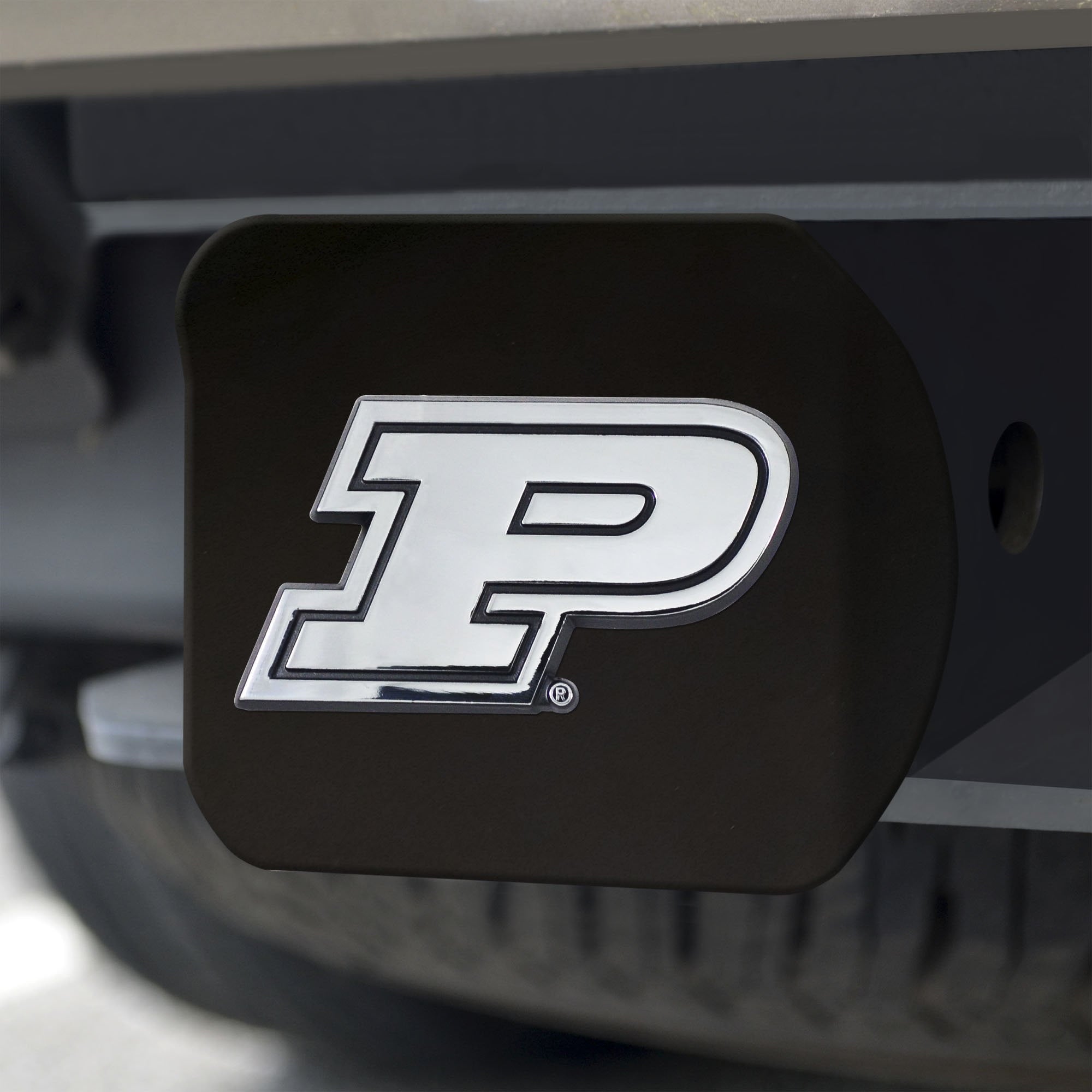 Purdue Boilermakers Chrome Hitch Cover - Black 3.4