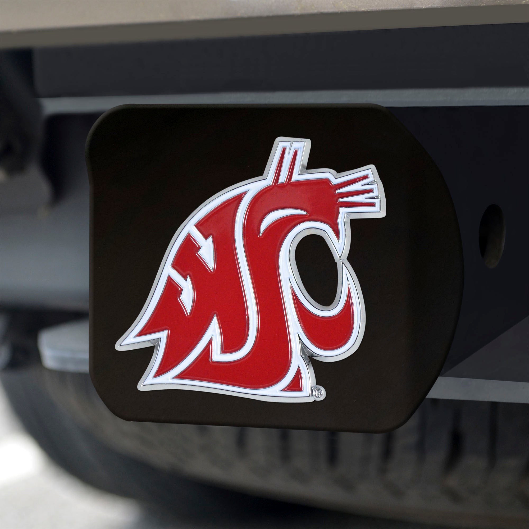 Washington State Cougars Color Hitch Cover - Black 3.4
