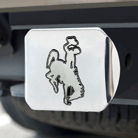 Wyoming Cowboys Chrome Hitch Cover 3.4