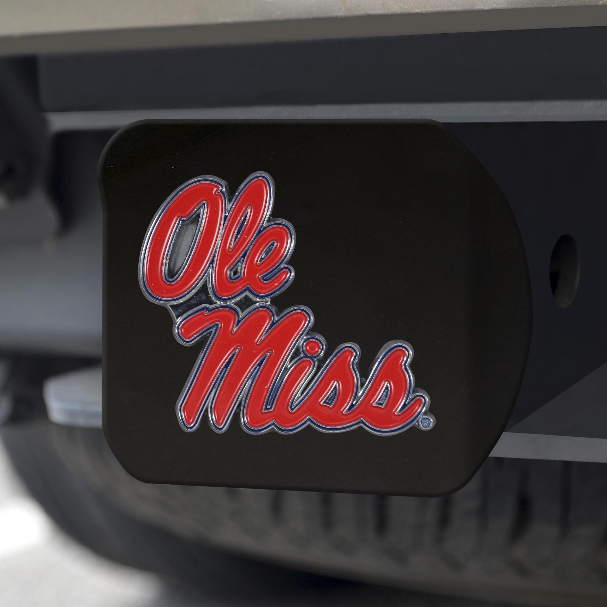 Ole Miss Rebels Color Hitch Cover - Black 3.4