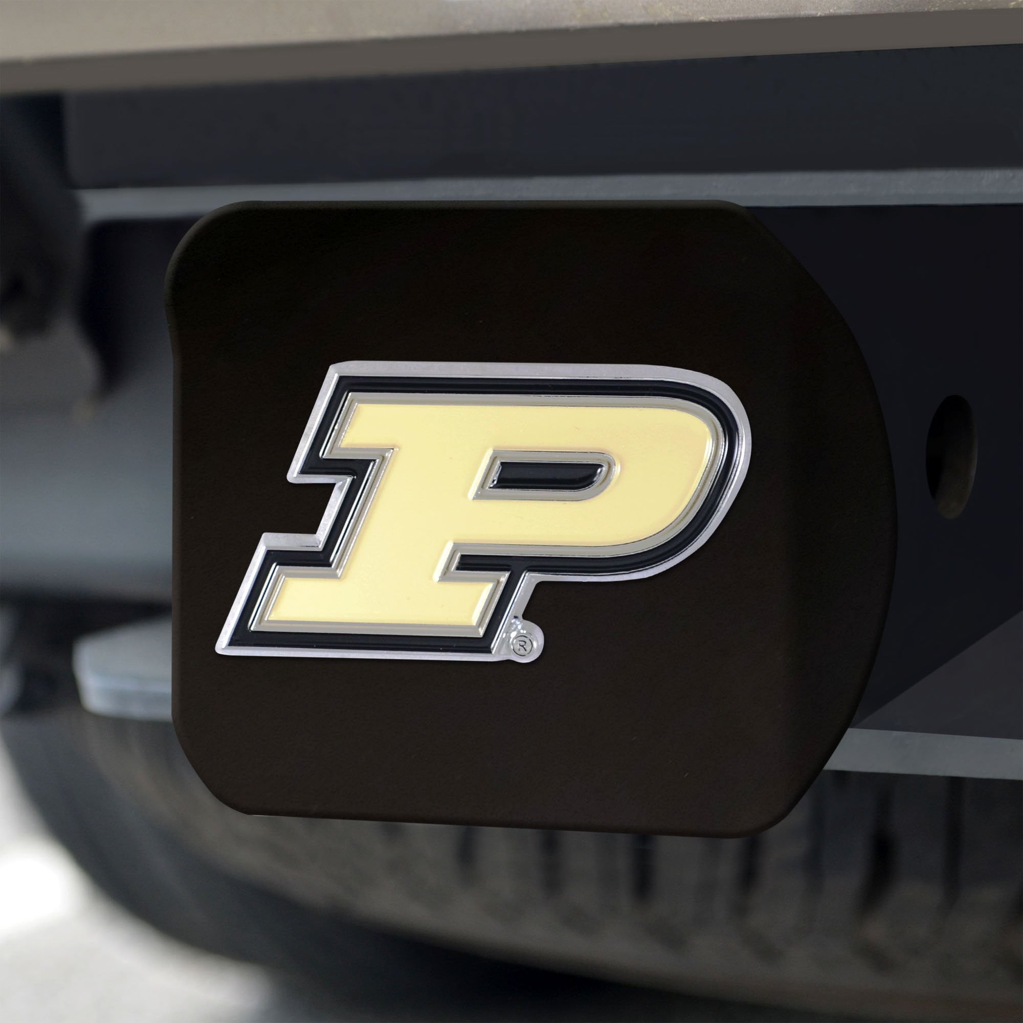 Purdue Boilermakers Color Hitch Cover - Black 3.4