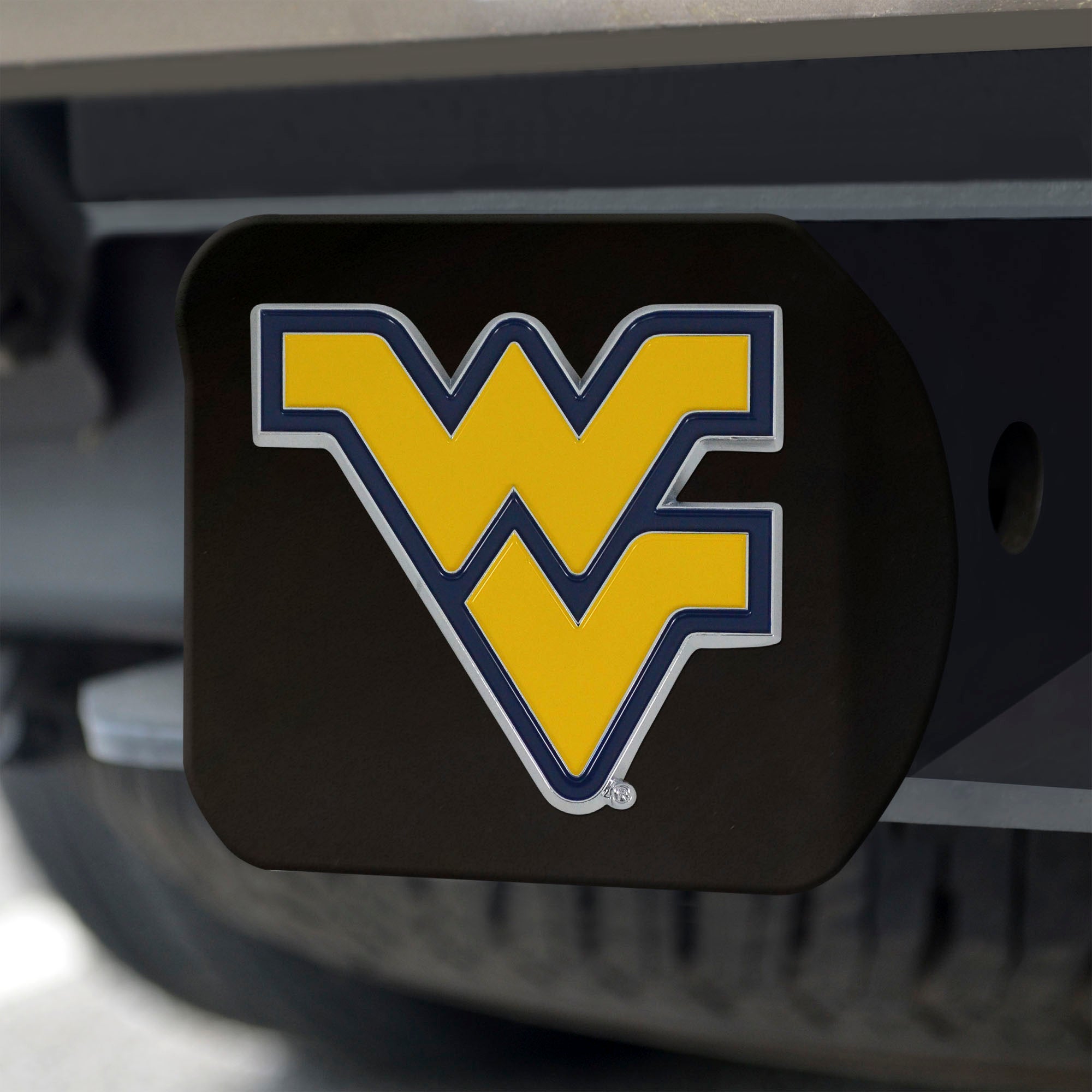 West Virginia Moutaineers Color Hitch Cover - Black 3.4