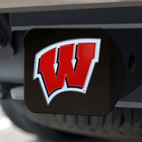 Wisconsin Badgers Color Hitch Cover - Black 3.4
