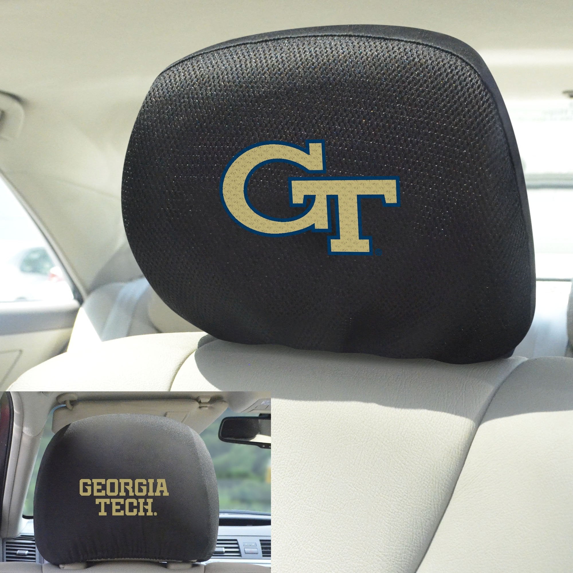 Georgia Tech Yellow Jackets Set of 2 Headrest Covers