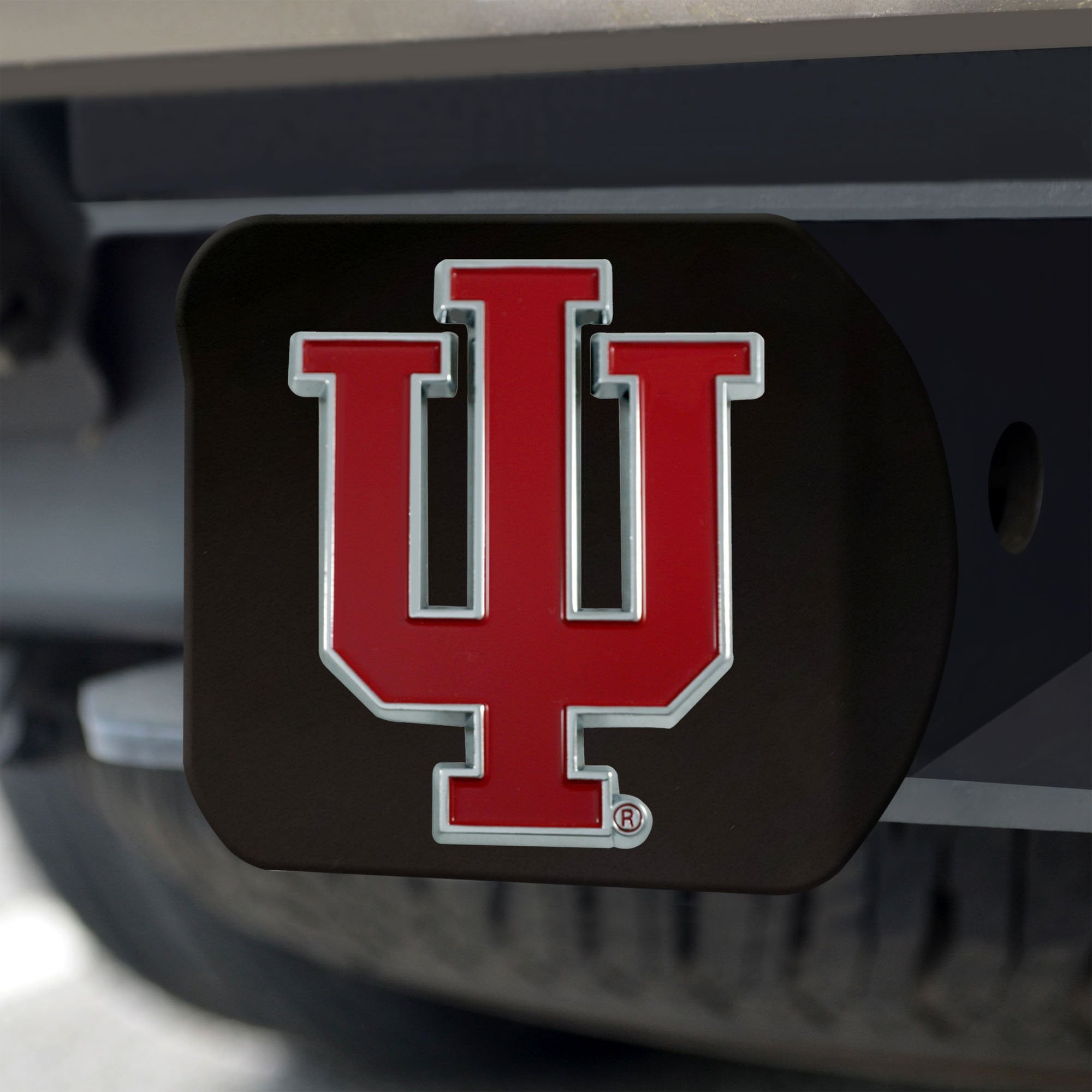 Indiana Hoosiers Color Hitch Cover - Black 3.4