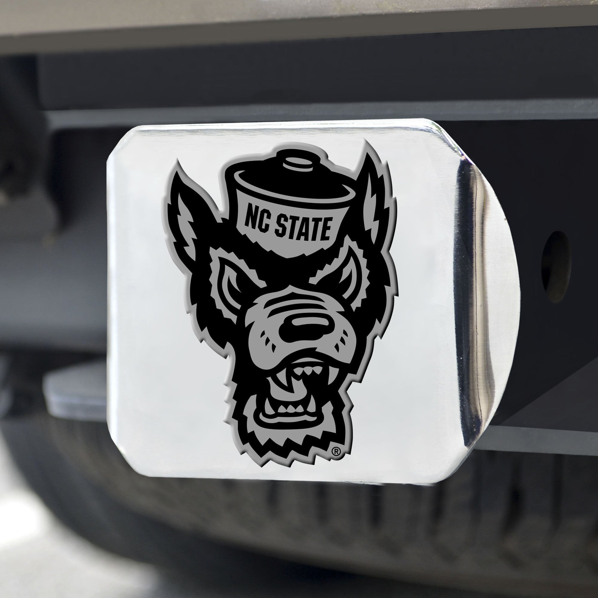 North Carolina State Wolfpack Chrome Hitch Cover 3.4