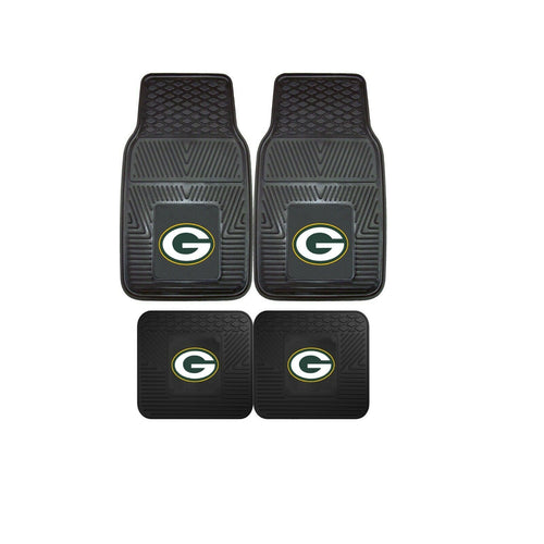 Green Bay Packers NFL 4pc Floor Mats Set (Front and Rear) - Heavy Duty-Cars, Trucks, SUVs - Team Auto Mats