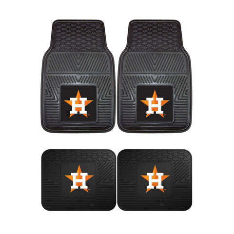 Houston Astros MLB 4pc Floor Mats Set (Front and Rear) - Heavy Duty-Cars, Trucks, SUVs
