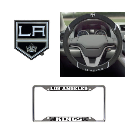 Los Angeles Kings Steering Wheel Cover, License Plate Frame, 3D Color Emblem