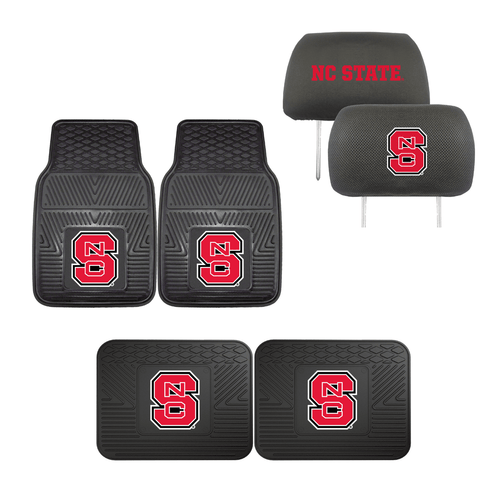 North Carolina State Wolfpack  4pc Car Mats,Headrest Covers & Car Accessories - Team Auto Mats