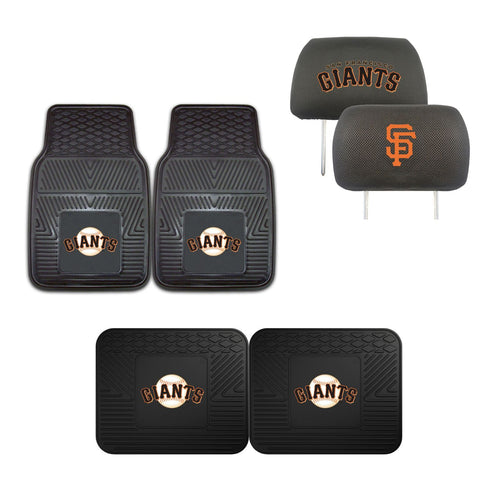 San Francisco Giants 4pc Car Mats,Headrest Covers & Car Accessories - Team Auto Mats
