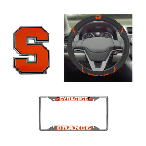 Syracuse Orange Steering Wheel Cover, License Plate Frame, 3D Color Emblem