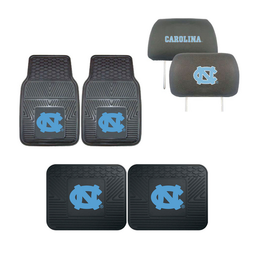 University of North Carolina - Chapel Hill 4pc Car Mats,Headrest Covers & Car Accessories - Team Auto Mats