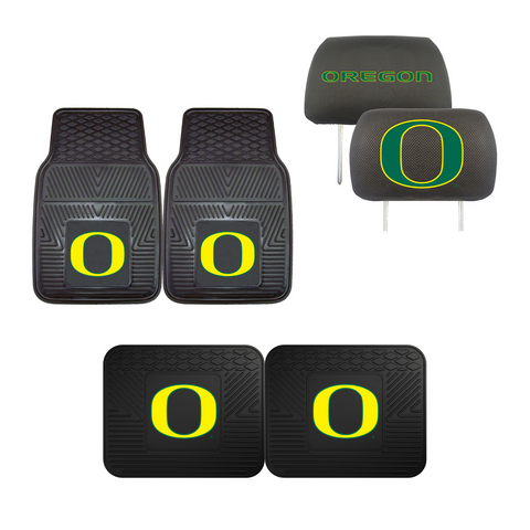 University of Oregon 4pc Car Mats,Headrest Covers & Car Accessories